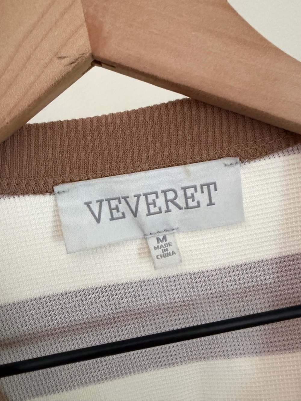 Ververt Casual Beige & Cream Striped Sleeveless Mini Dress - Picture 3 of 5